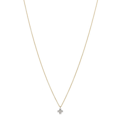 Tiffany 18K Yellow Gold Platinum Diamond Cruciform Cross Pendant Necklace 1 of 5