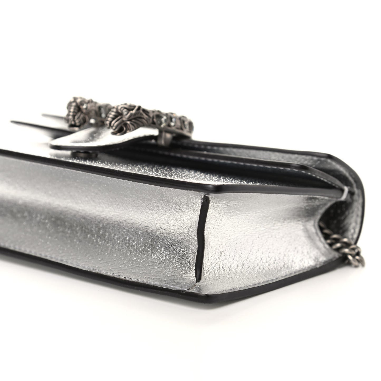 Metallic Calfskin Super Mini Dionysus Shoulder Bag Silver