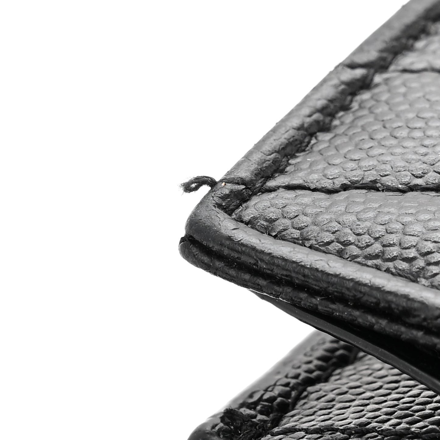 Grain De Poudre Matelasse Chevron Monogram Monochrome Chain Wallet Black