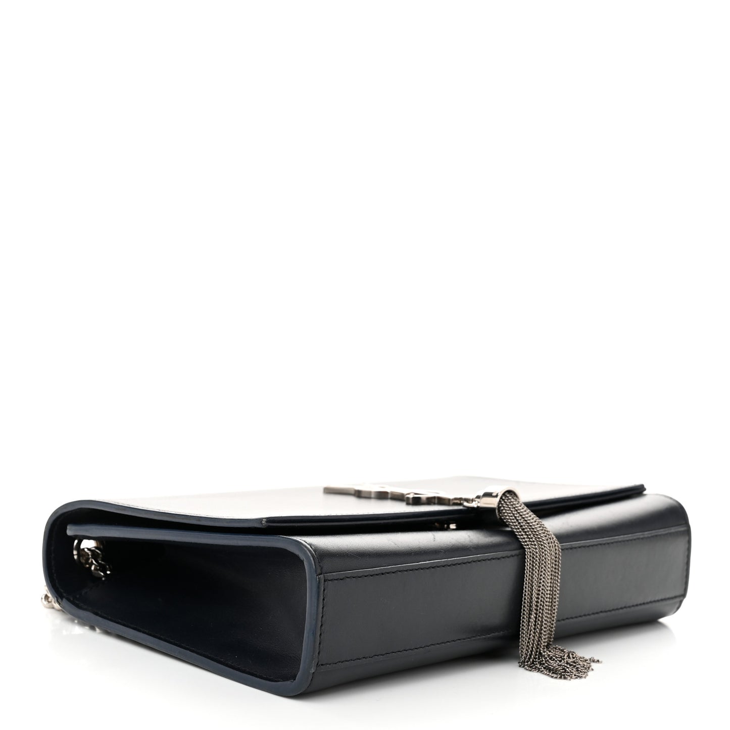 Smooth Calfskin Medium Classic Monogram Kate Tassel Satchel Marine