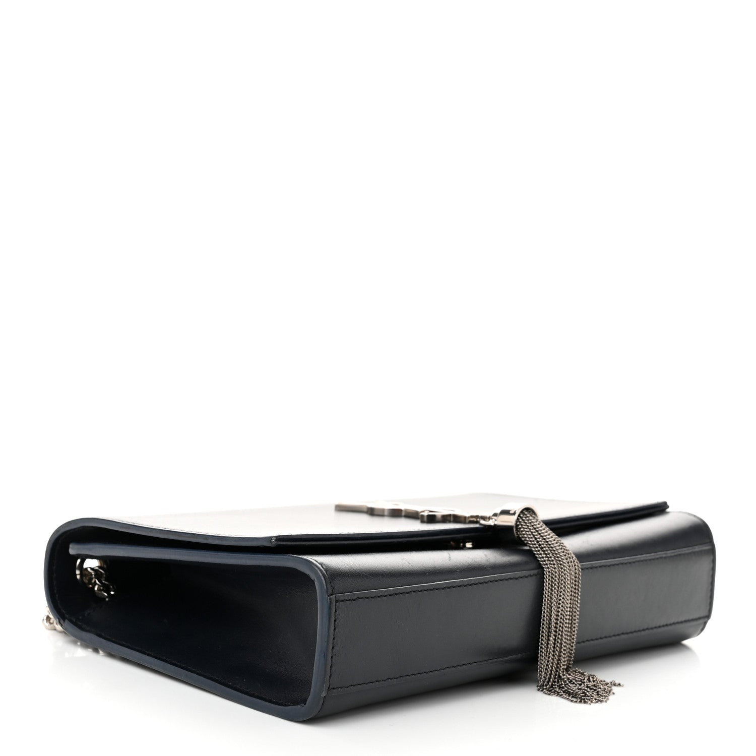 Saint Laurent Smooth Calfskin Medium Classic Monogram Kate Tassel Satchel Marine 4 of 12