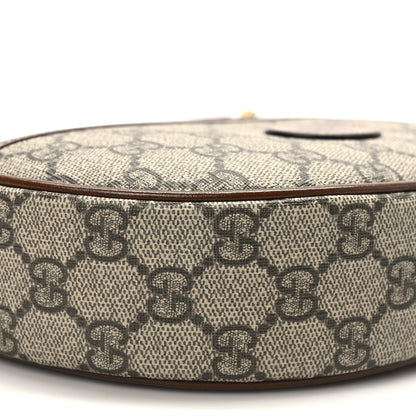 Gucci GG Supreme Monogram Azalea Calfskin Mini Retro Interlocking G Half Moon Bag Beige Ebony Brown Sugar 9 of 11