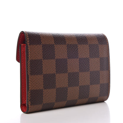 Louis Vuitton Damier Ebene Victorine Wallet Red 3 of 9