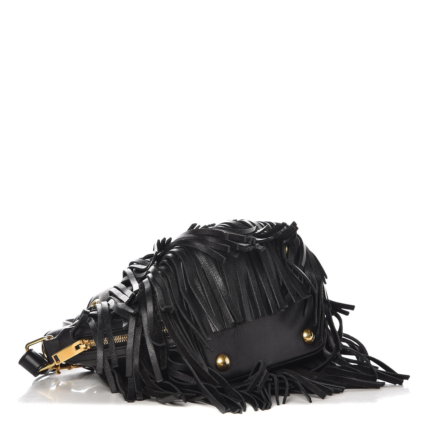 Saint Laurent Calfskin Small Emmanuelle Fringe Hobo Bag Black 5 of 9