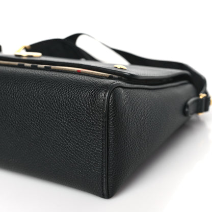 Burberry Coated Canvas Calfskin Vintage Check Medium Note Crossbody Bag Black 8 of 9