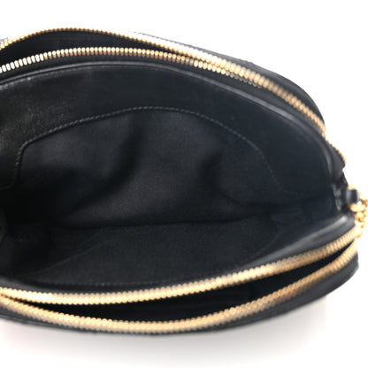 Saint Laurent Grained Lambskin Quilted Mini Becky Double Zip Bag Black 6 of 13
