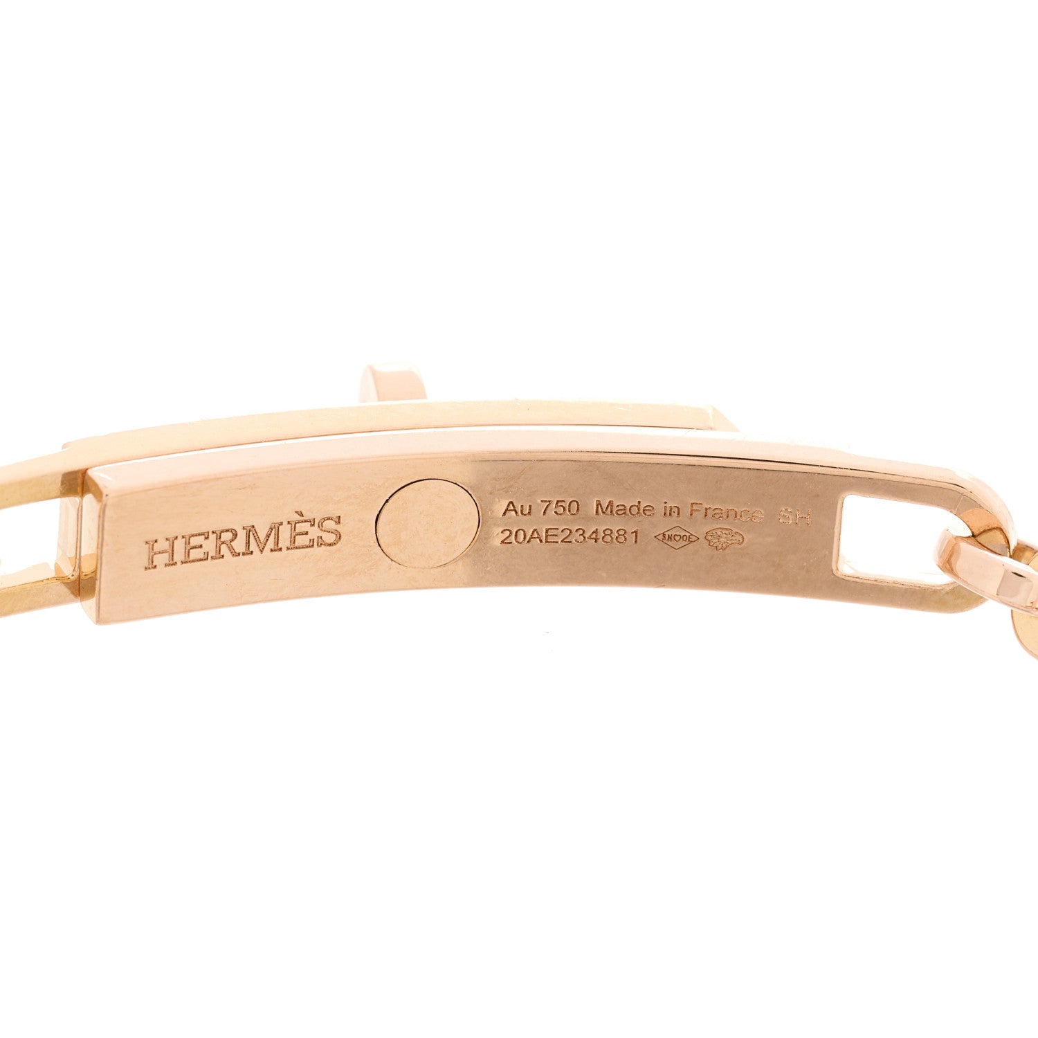 Hermes 18K Rose Gold Diamond Pave PM Kelly Chaine Bracelet SH 4 of 5