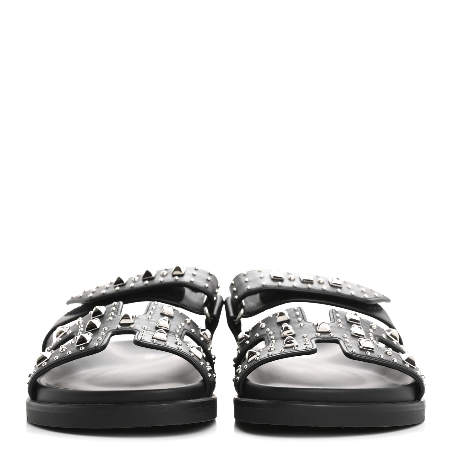 Calfskin Medor Studded Womens Chypre Sandals 37.5 Black