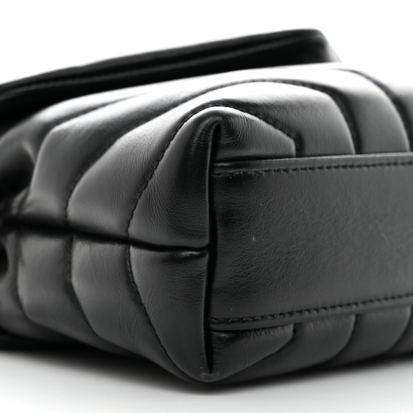 Calfskin Y Quilted Monogram Toy Loulou Crossbody Bag Black
