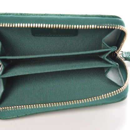 Chanel Metallic Caviar Quilted Zip Coin Purse Green 5 of 10