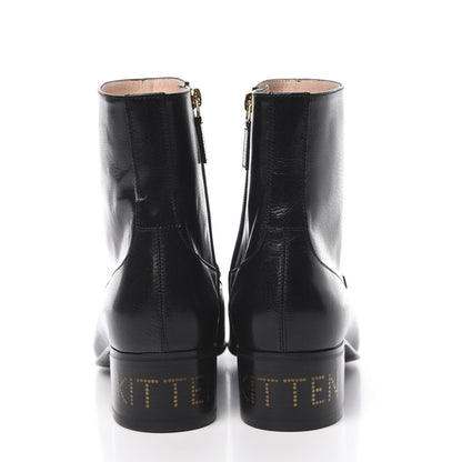 Gucci Goatskin Kitten Chain Horsebit Ankle Boots 42 Black 5 of 10