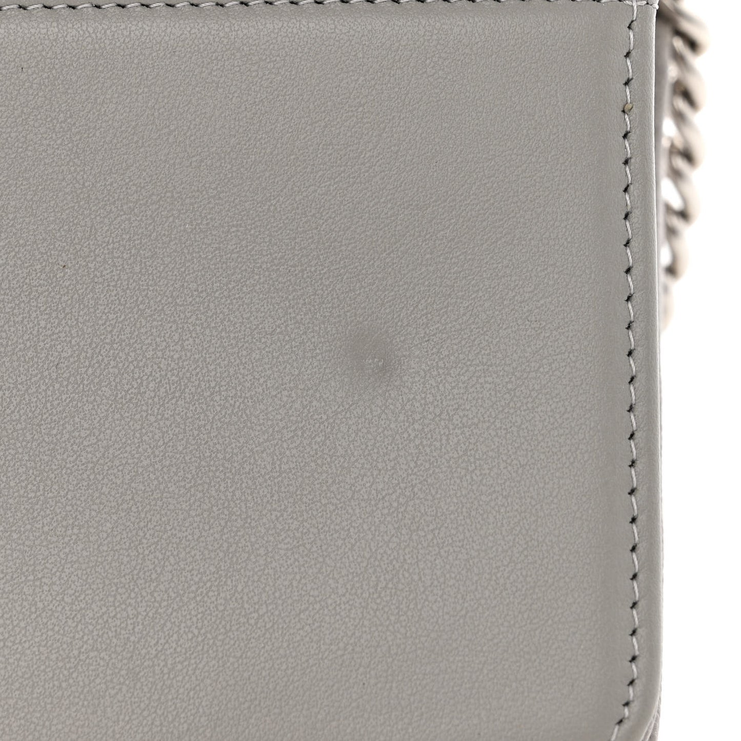 Caviar Quilted Boy Wallet On Chain WOC Grey