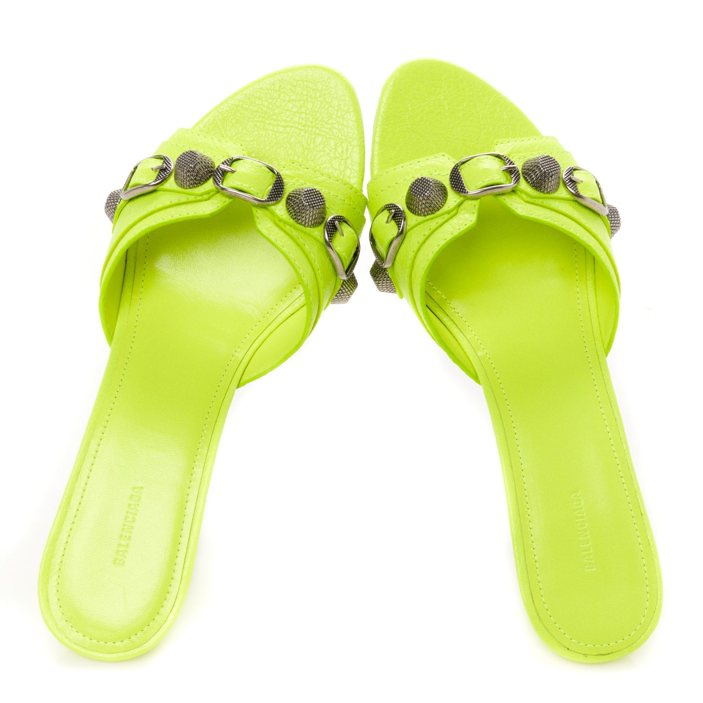 Agneau Arena Cagole 50mm Slide Sandals 37 Fluo Yellow