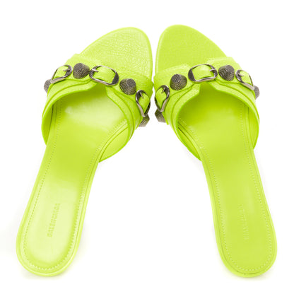Balenciaga Agneau Arena Cagole 50mm Slide Sandals 37 Fluo Yellow 2 of 10