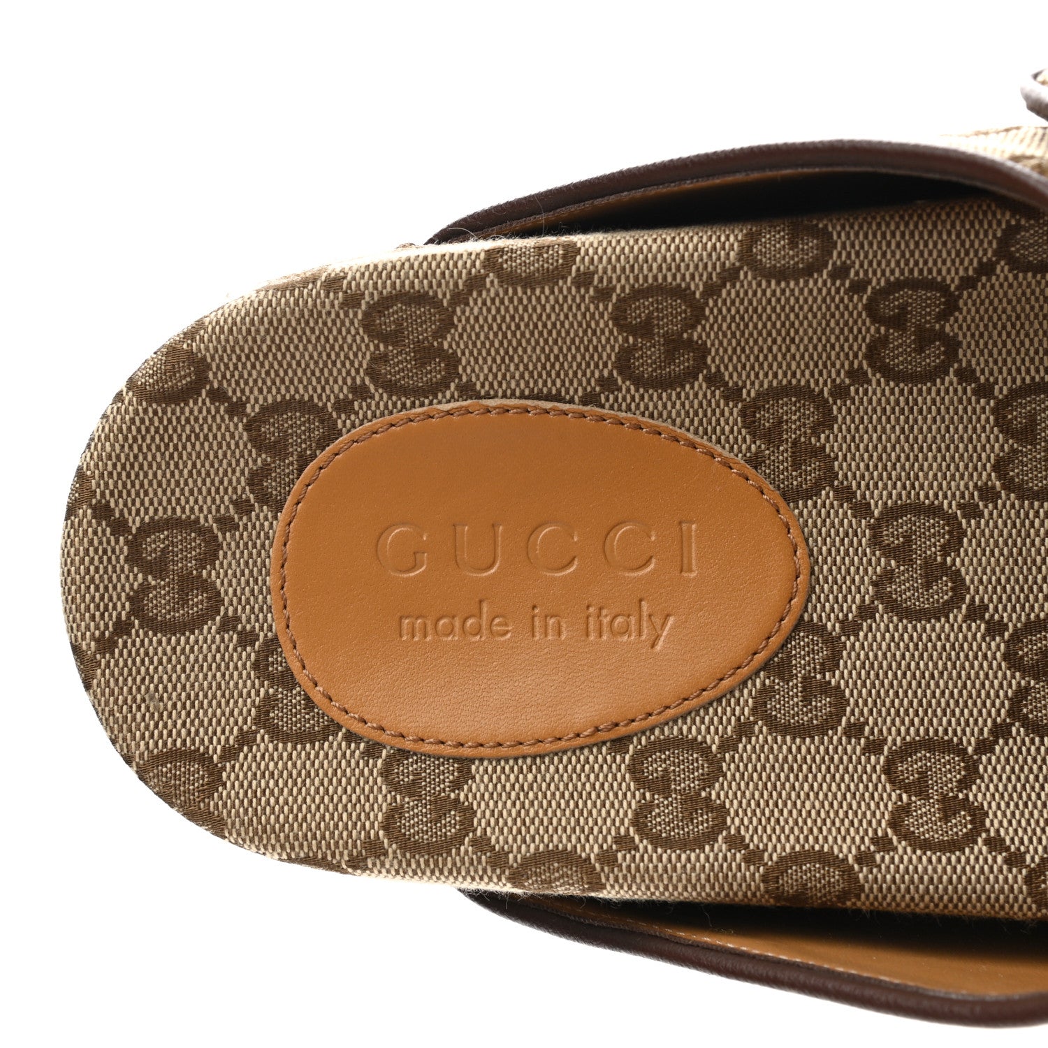 Gucci GG Monogram Lavaredo Eco Fabric Mens Slide Sandals With Straps 11 Beige Ebony Light Brown 7 of 10