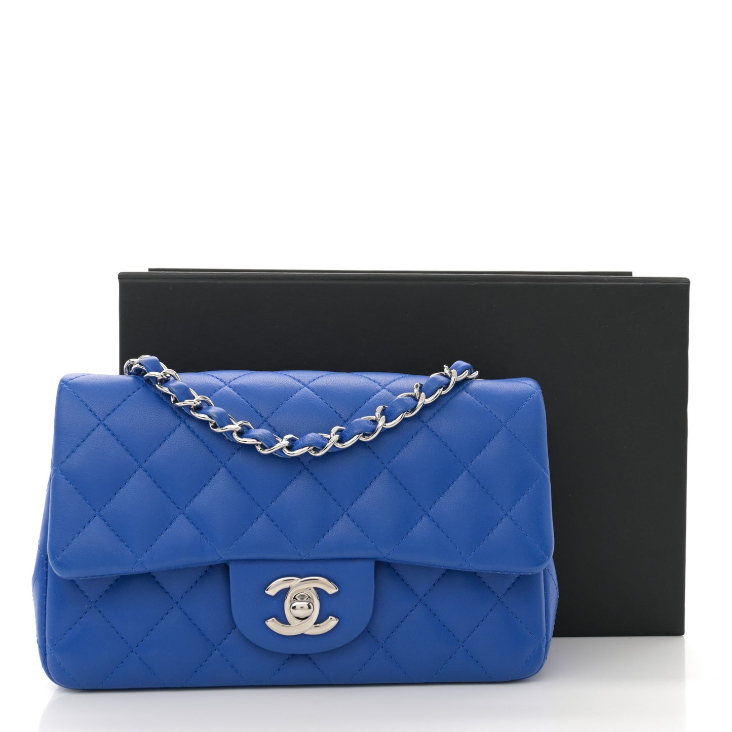 Lambskin Quilted Mini Rectangular Flap Royal Blue