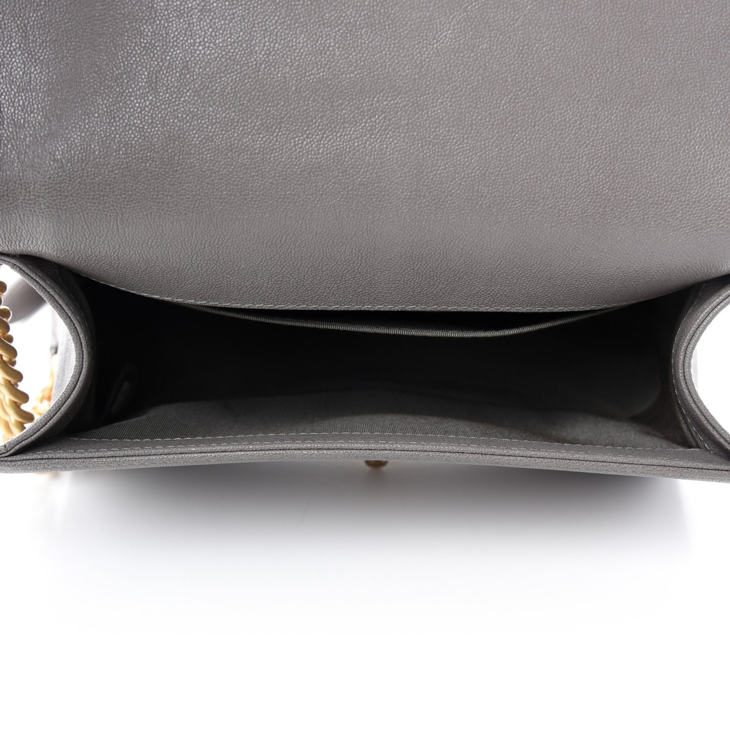 Caviar Quilted Medium Boy Flap Grey