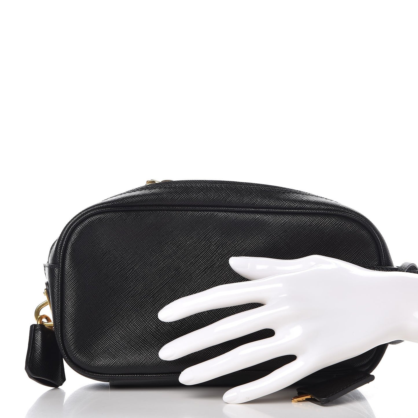 Saffiano Zip Pochette Black