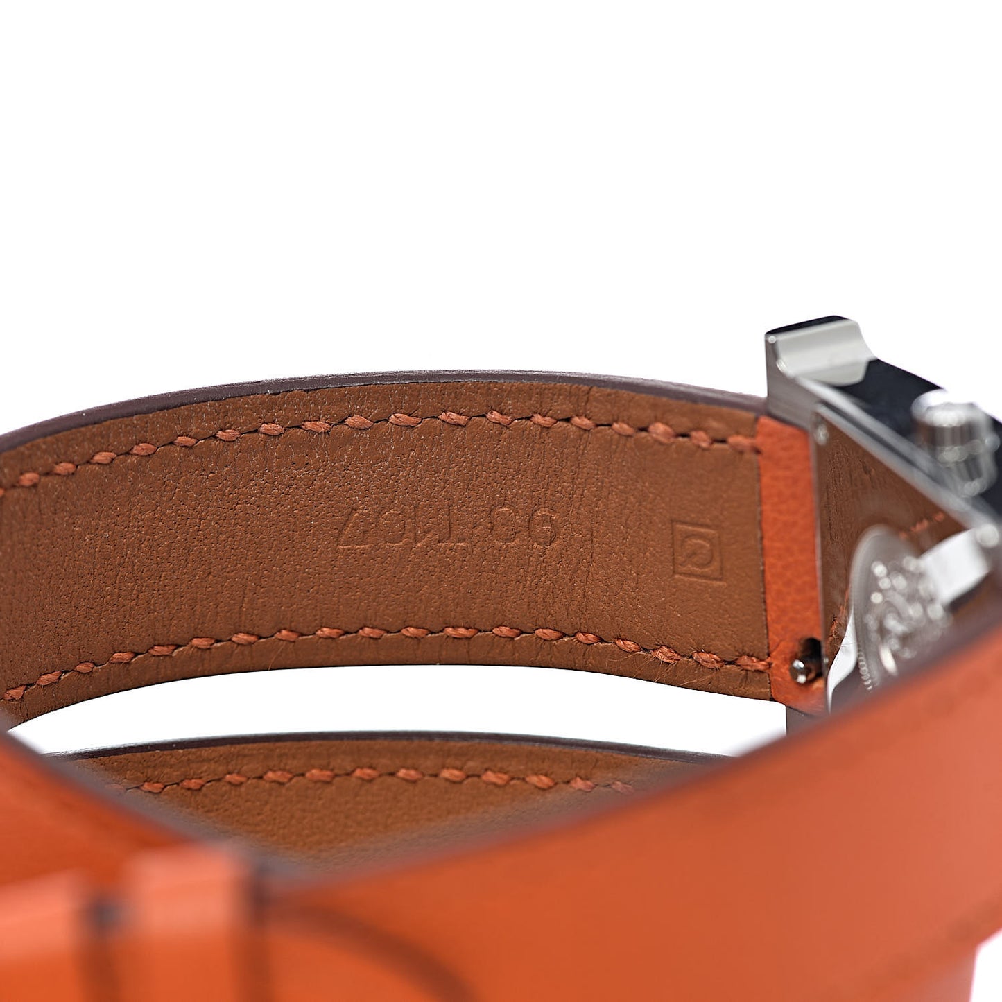 Stainless Steel Swift 21mm Heure H Hour Double Tour Quartz Watch Orange