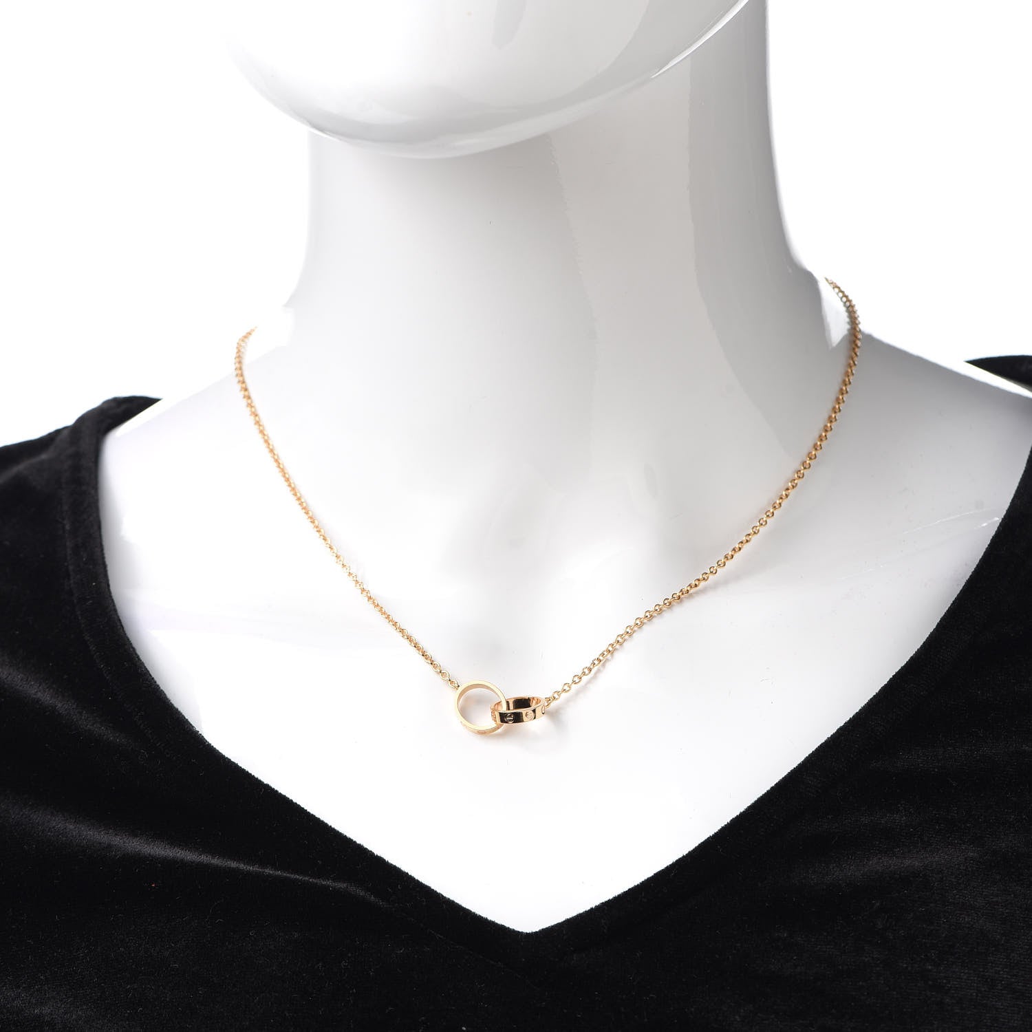 Cartier 18K Pink Gold Interlocking LOVE Necklace 2 of 5