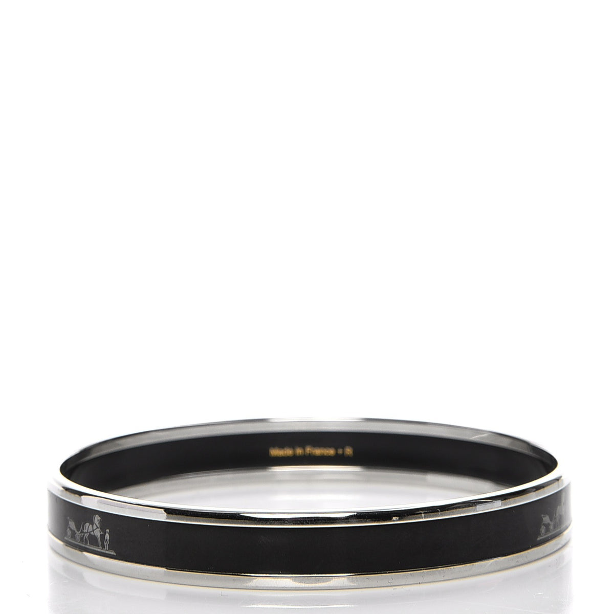 Enamel Printed Narrow Caleche Bracelet 65 Black