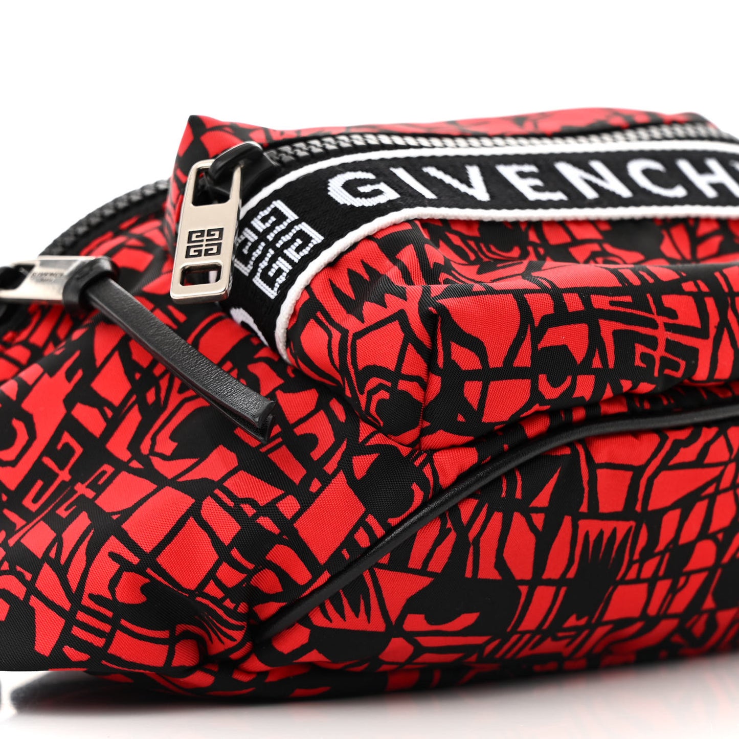Nylon Printed Light 3 Bum Bag Black Red