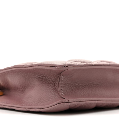Christian Dior Calfskin Cannage Caro Zipped Pouch With Chain Peony Pink 9 of 12