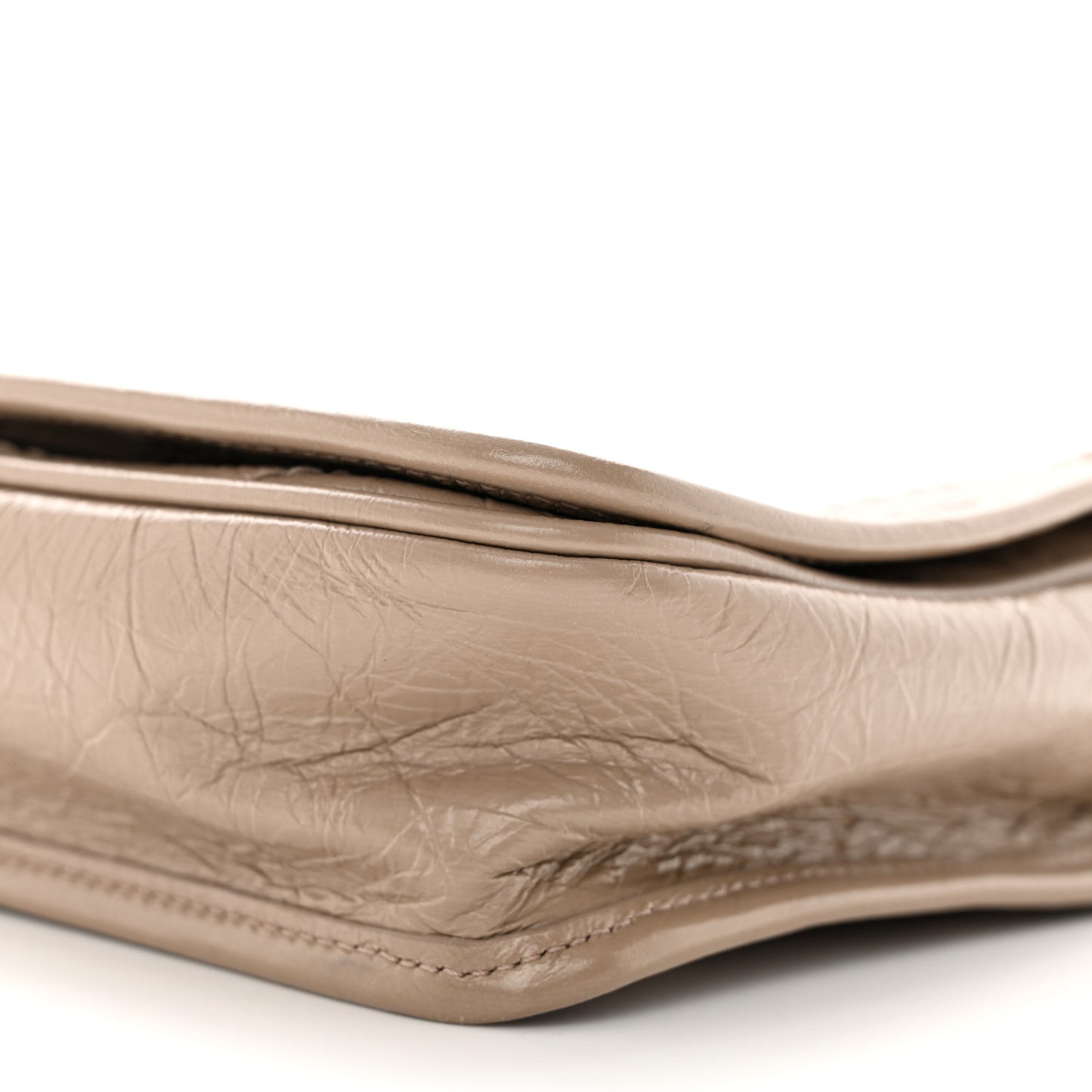 Crinkled Calfskin Matelasse Monogram Niki Chain Wallet Dusty Grey
