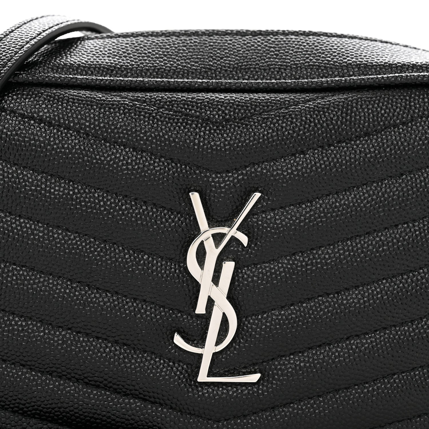 Saint Laurent Grain De Poudre Matelasse Monogram Mini Lou Camera Bag Black 8 of 10