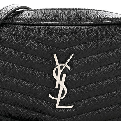 Saint Laurent Grain De Poudre Matelasse Monogram Mini Lou Camera Bag Black 8 of 10