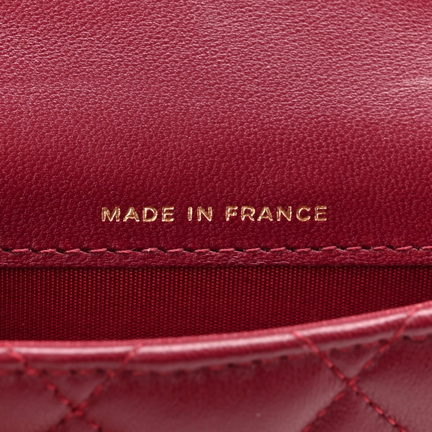 Chanel Lambskin Quilted Top Handle Flap Coin Purse With Chain Burgundy 7 of 12
