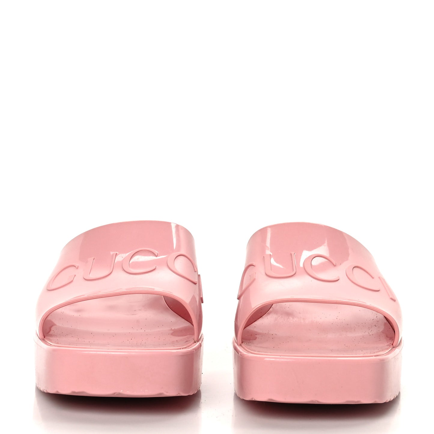 Rubber Gucci Logo Womens Platform 20/60mm Slide Sandals 41 Wild Rose