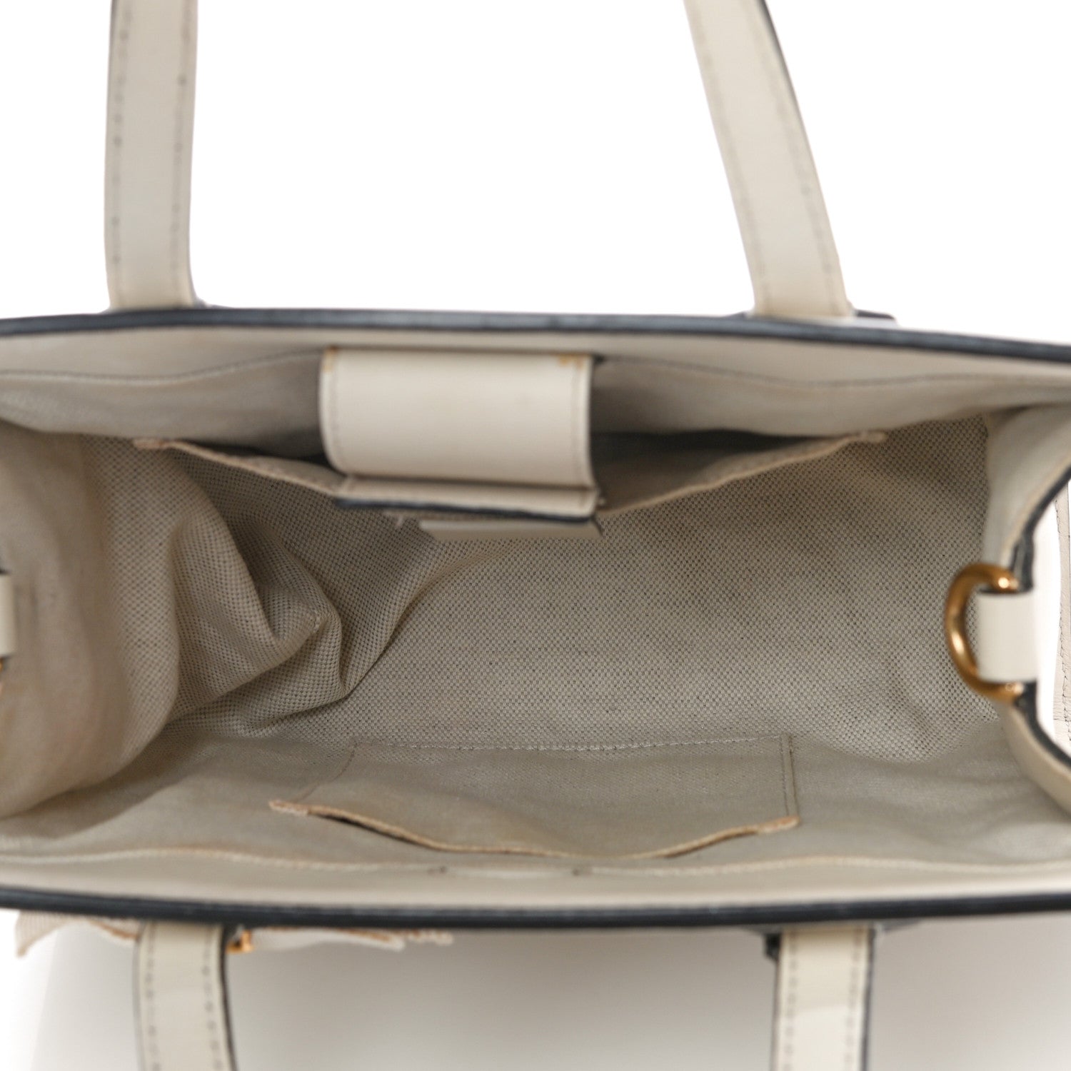 Gucci Calfskin Marmont Ribbon Top Handle Bag White 5 of 12
