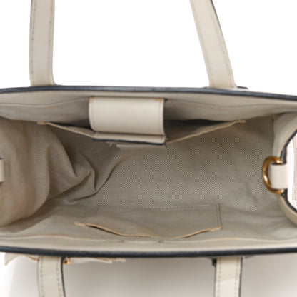 Gucci Calfskin Marmont Ribbon Top Handle Bag White 5 of 12