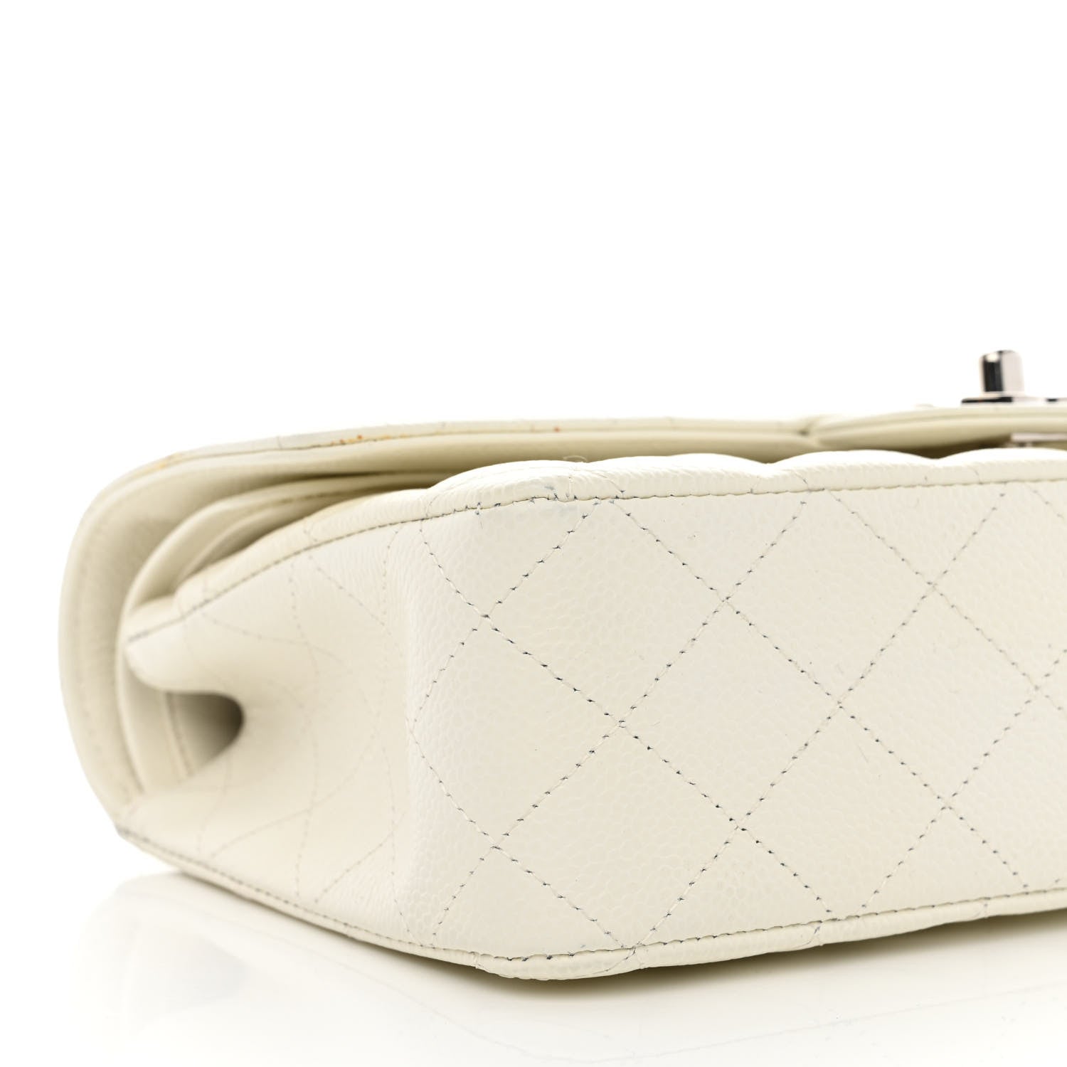 Chanel Caviar Quilted Medium Double Flap White 9 of 17
