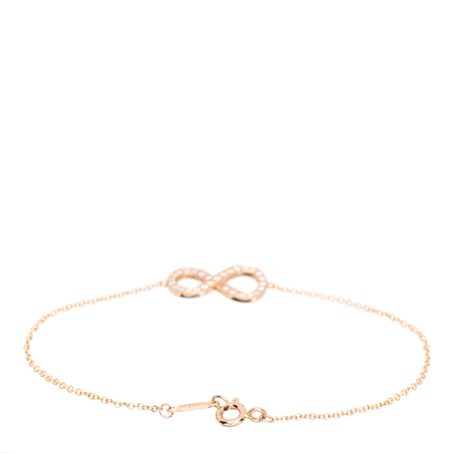 Tiffany 18K Rose Gold Diamond Infinity Bracelet 3 of 4