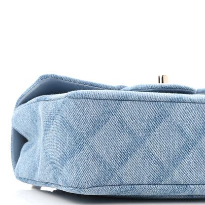 Chanel Denim Quilt Print Mini Rectangular Flap Light Blue 9 of 10