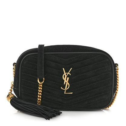 Saint Laurent Suede Matelasse Monogram Mini Lou Camera Bag Black 1 of 8