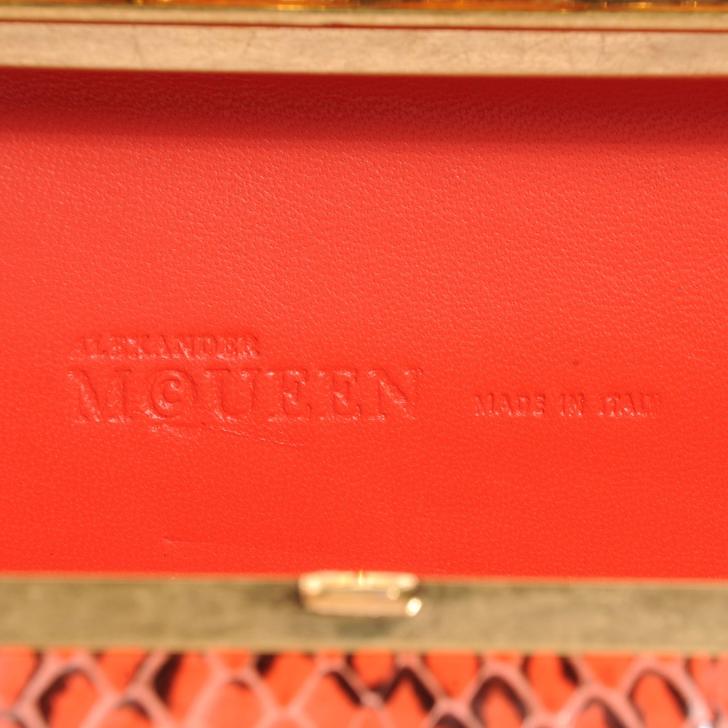 Whipsnake Skull Knucklebox Clutch Orange