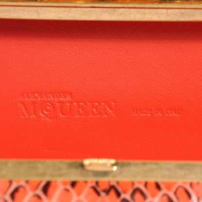 Alexander McQueen Whipsnake Skull Knucklebox Clutch Orange 6 of 8