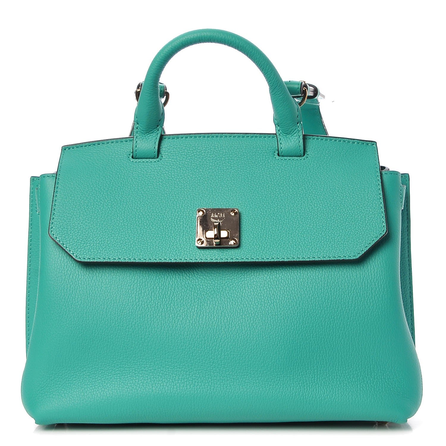 MCM Grained Calfskin Medium Milla Convertible Backpack Oasis Green 1 of 13