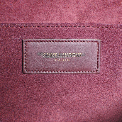 Saint Laurent Leather Classic Y Chyc Clutch Burgundy 7 of 8
