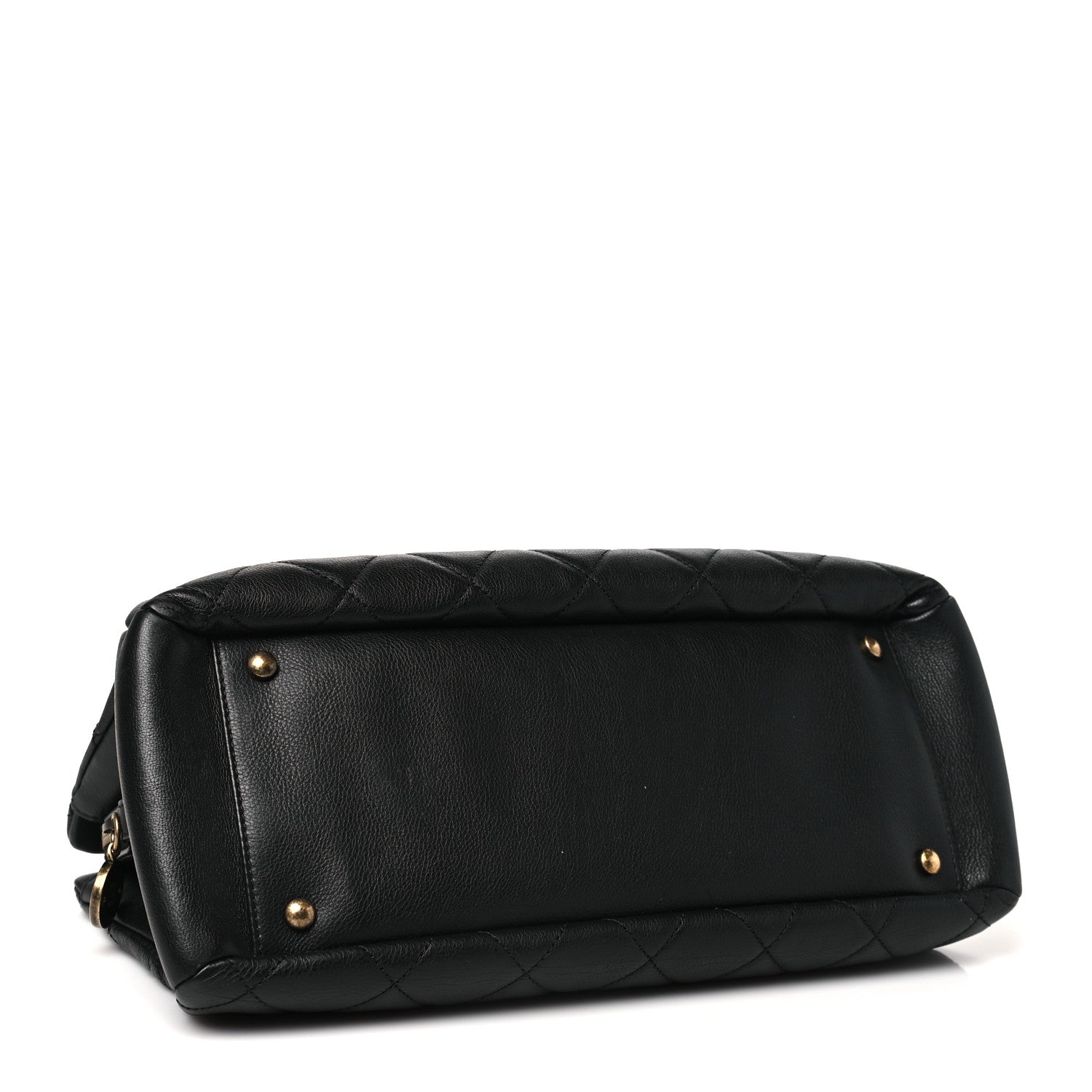 Chanel Calfskin Quilted Small CC Crown Tote Black 4 of 13