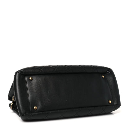 Chanel Calfskin Quilted Small CC Crown Tote Black 4 of 13