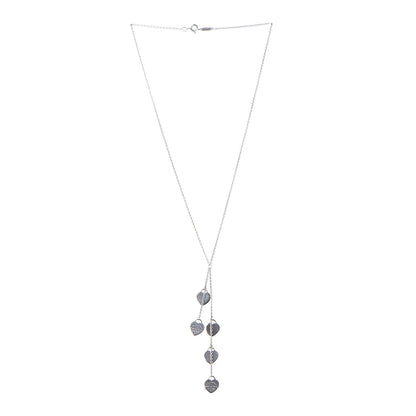 Tiffany Sterling Silver Mini Heart Tag Lariat Necklace 3 of 6
