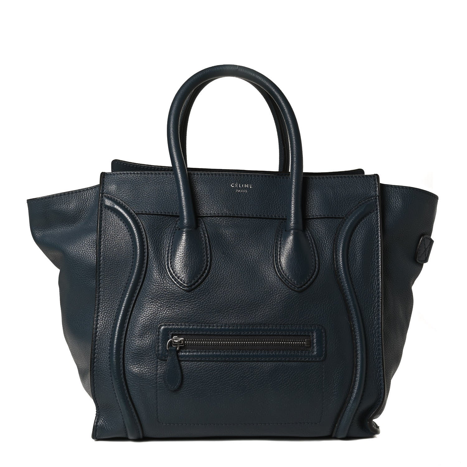 Celine Drummed Calfskin Mini Luggage Blue 1 of 15