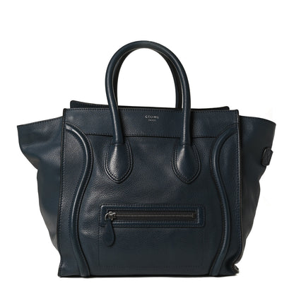 Celine Drummed Calfskin Mini Luggage Blue 1 of 15