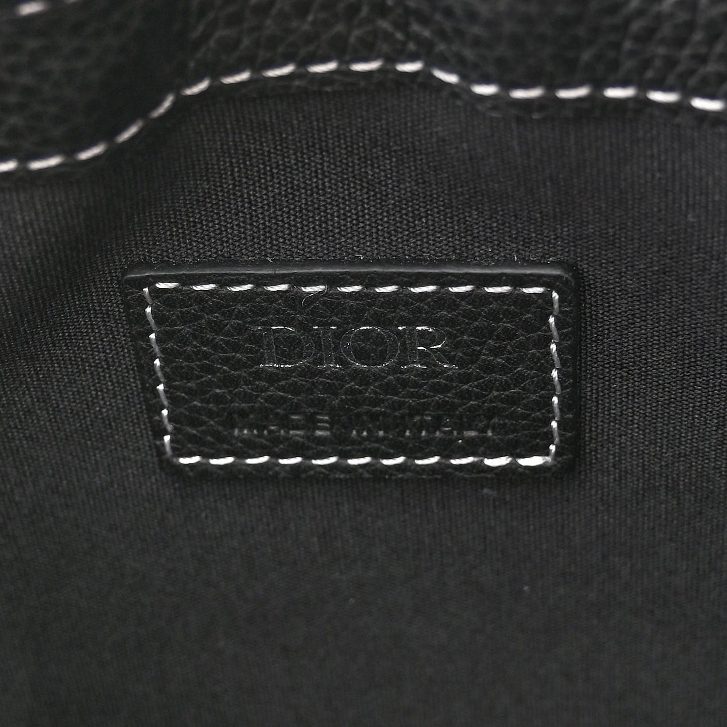 X KAWS Grained Calfskin Saddle Pouch Black