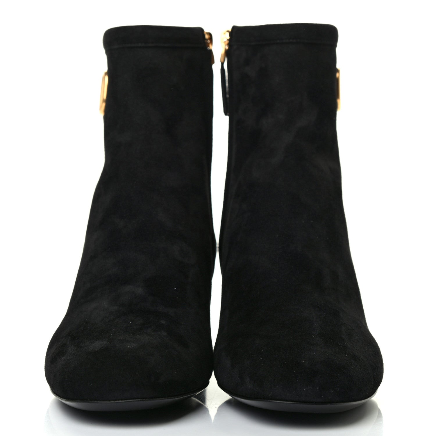 Valentino Garavani Suede VLogo Side Zip 45mm Ankle Boots 38 Black 2 of 8