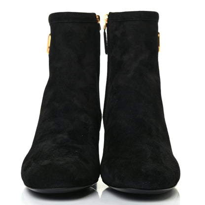Valentino Garavani Suede VLogo Side Zip 45mm Ankle Boots 38 Black 2 of 8